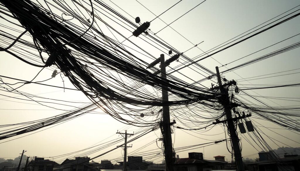 Potret Kabel Semrawut di Kuningan Barat