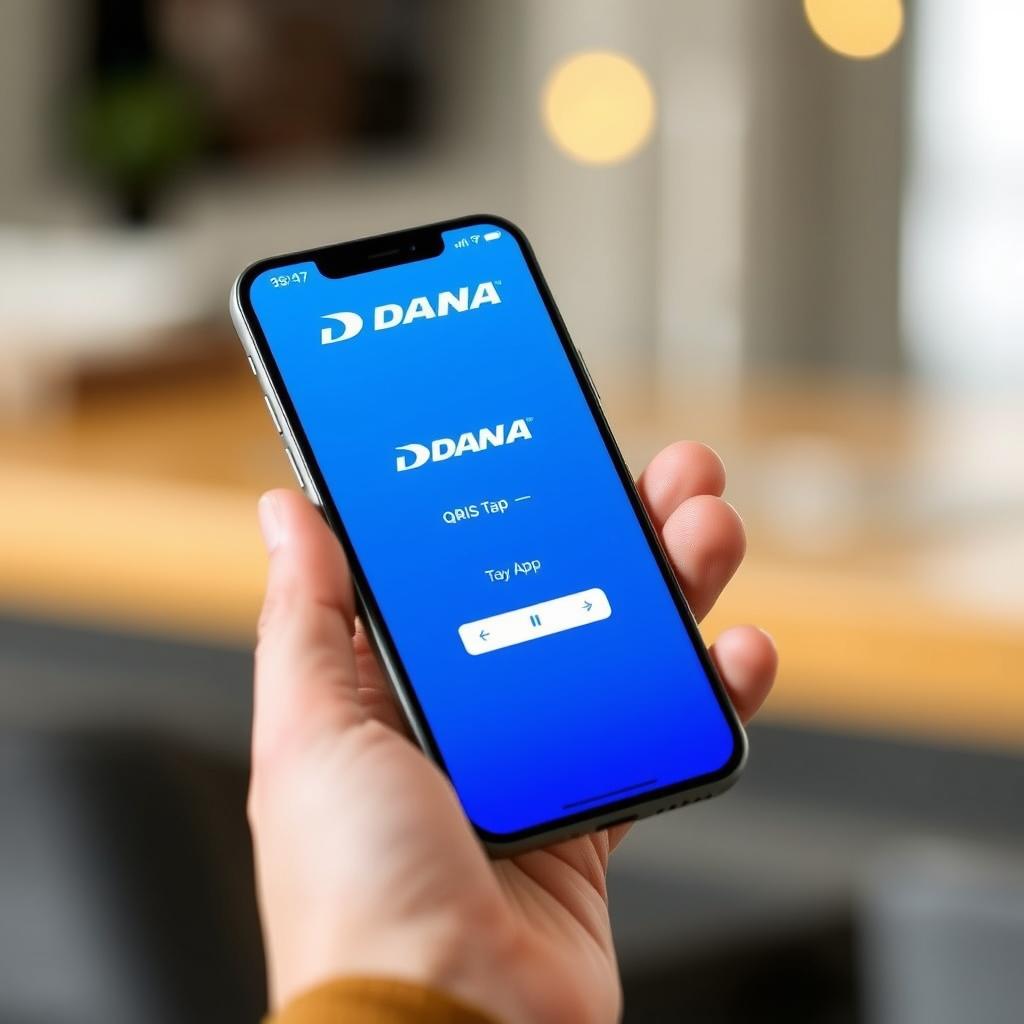 Logo aplikasi DANA yang mendukung QRIS Tap Logo aplikasi DANA yang mendukung QRIS Tap