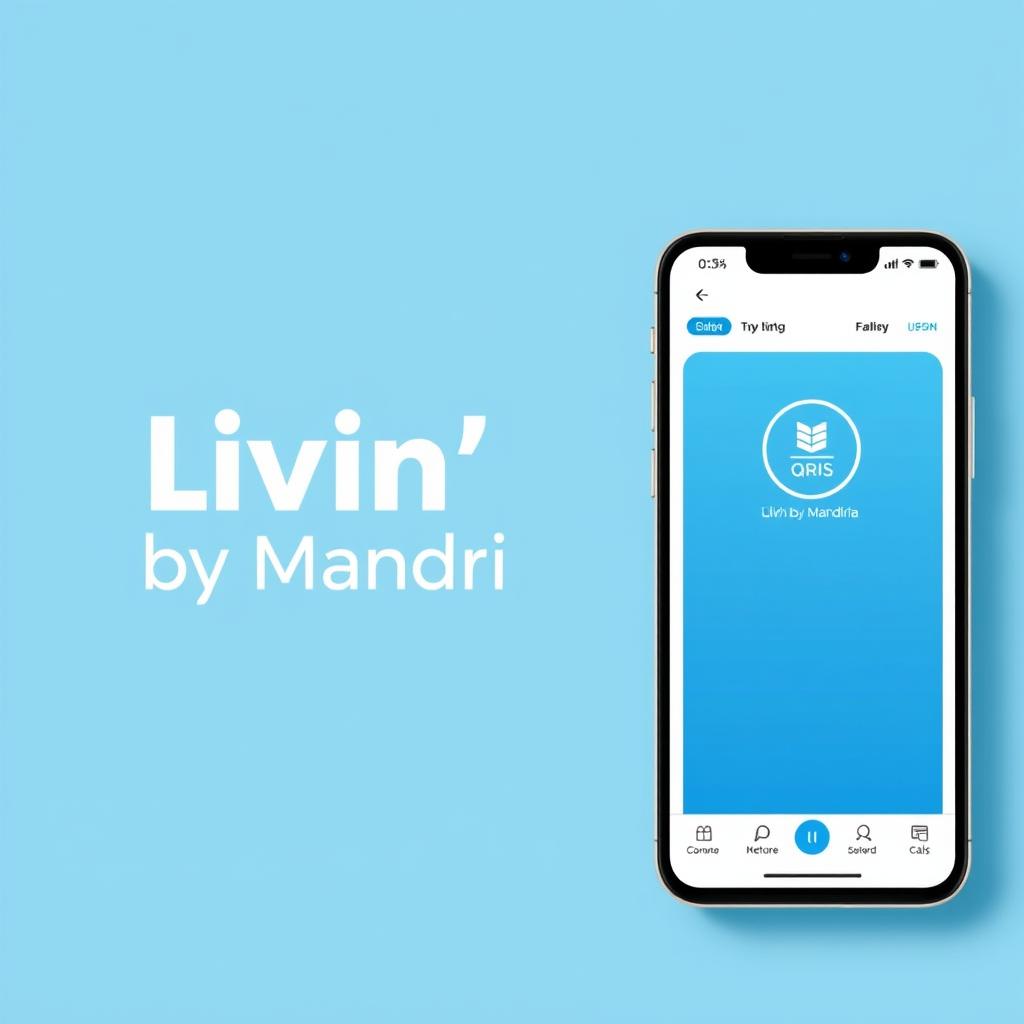 Logo aplikasi Livin' by Mandiri yang mendukung QRIS Tap Logo aplikasi Livin' by Mandiri yang mendukung QRIS Tap